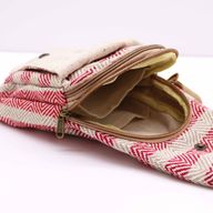 Sac à Bandoulière en Coton Naturel - Beige & Rose