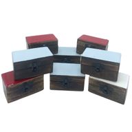 Boîtes en Bois 9x5x4cm - Couleurs Céramiques Solides - Assortiment