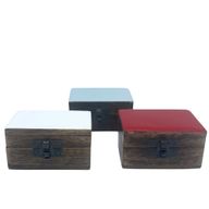 Boîtes en Bois 9x5x4cm - Couleurs Céramiques Solides - Assortiment