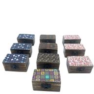 Boîtes en Bois 9x5x4cm - Travail Meena - Assortiment