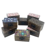 Boîtes en Bois 9x5x4cm - Travail Meena - Assortiment