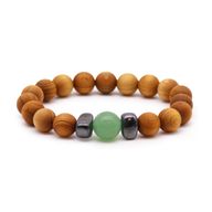 Bracelet Chakra Sacré en Bois de Cèdre avec Cornaline