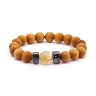 Bracelet Chakra du Plexus Solaire en Bois de Cèdre avec Citrine