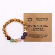 Bracelet Sept Chakra de la Couronne en Bois de Cèdre