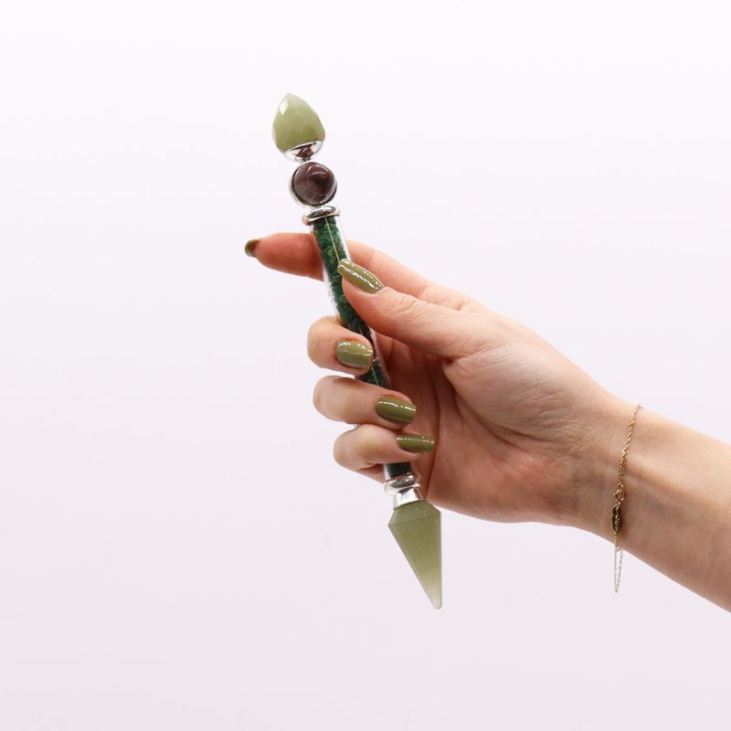 Baguette Magique Shiva Lingam - Aventurine verte - Bonheur