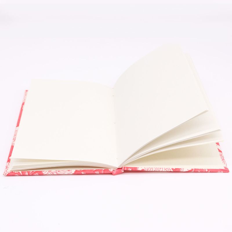 Carnets Reliés en Coton 20x15cm - 96 pages - Rose Floral