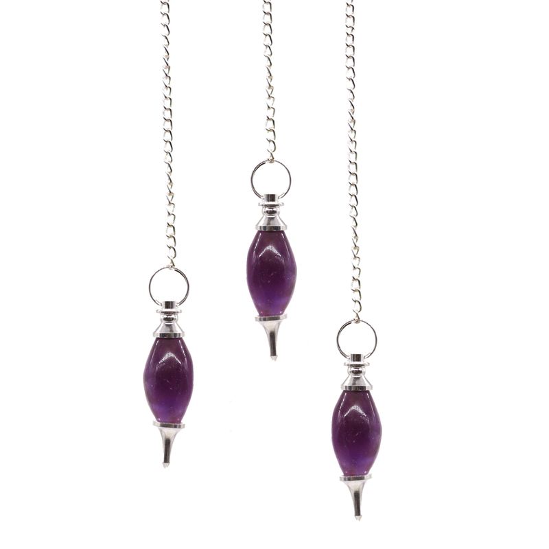 Pendule en Pierre Précieuse en Forme de Lingam - Améthyste