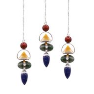 Pendule en Pierres Précieuses des Quatre éléments - Jaspe Rouge, Aventurine Jaune, Agate Mousse, Sodalite & Pierre de Lune