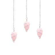 Pendule en Pierres Brutes - Quartz Rose