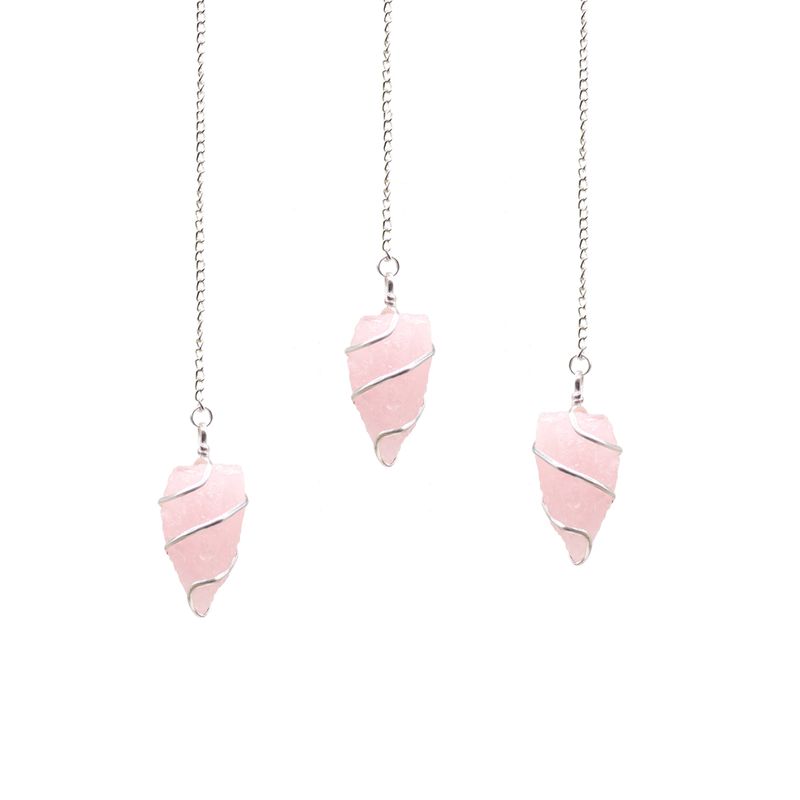 Pendule en Pierres Brutes - Quartz Rose