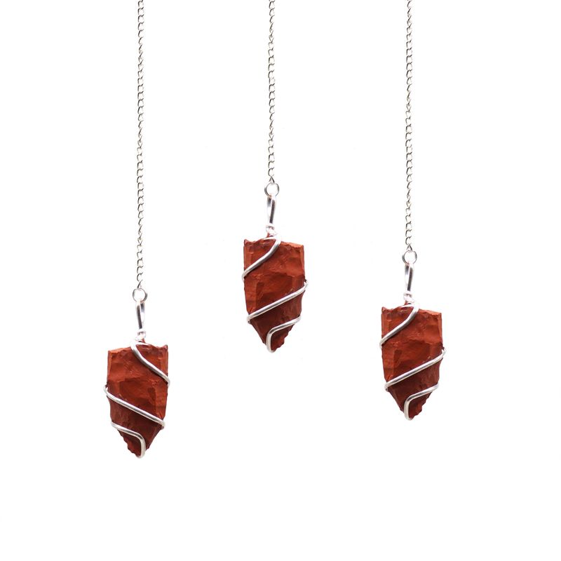 Pendule en Pierres Brutes - Jaspe Rouge