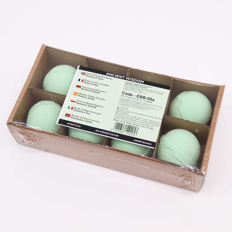 Bombe de bain à l'huile essentielle - romarin et thym