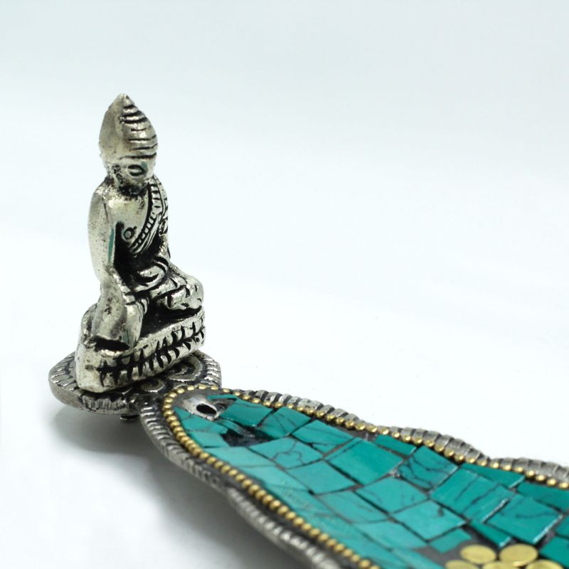 Porte-encens Tibétain Bouddha à Longue Feuille