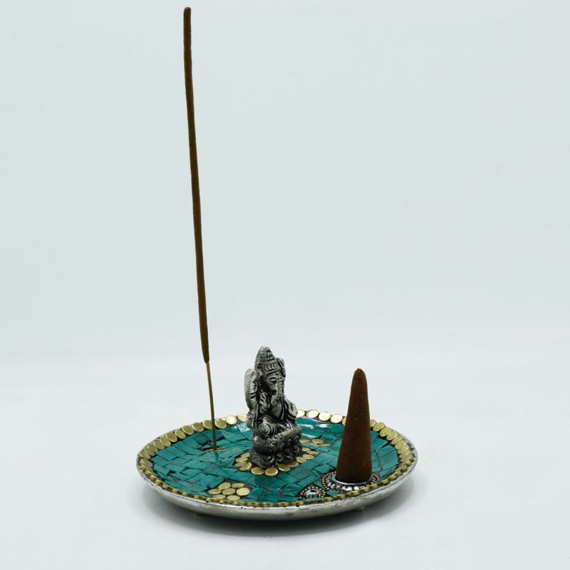Porte-Encens & Cônes Tibétain Assiette Ganesh