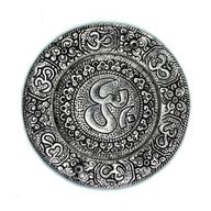 Porte-Encens Rond Om en Aluminium Poli 11cm