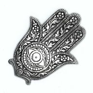 Porte-Encens Main de Fatma en Aluminium Poli 14cm