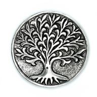 Porte-Encens Arbre de Vie en Aluminium Poli 10cm