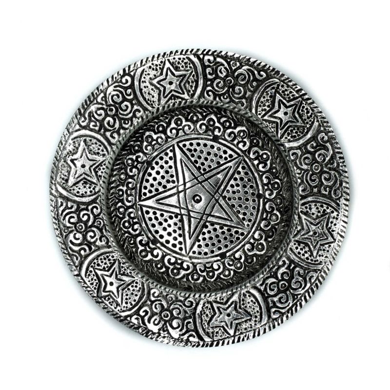 Porte-Encens Pentagone en Aluminium Poli 11.5cm