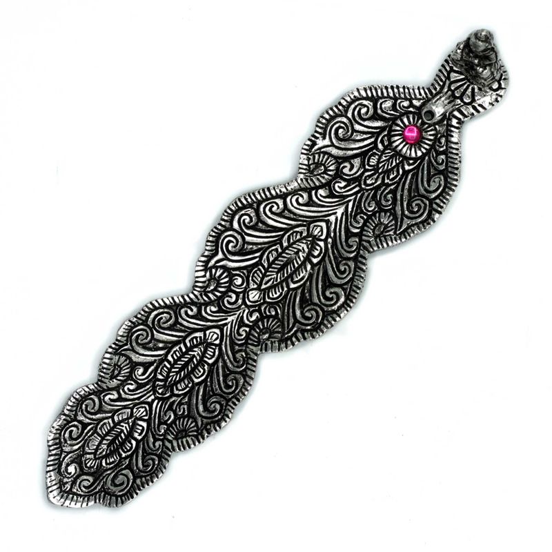 Porte-Encens Long Bouddha en Aluminium Poli 20cm