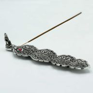 Porte-Encens Long Bouddha en Aluminium Poli 20cm
