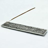 Porte-Encens Long Chakra en Aluminium Poli 23cm
