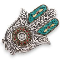 Petit Porte-encens Main de Fatma Vert 13x5,5 cm