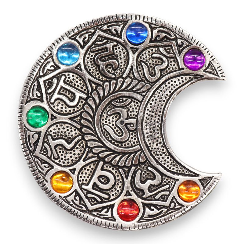Porte Encens Lune Sept Chakras 11.5cm