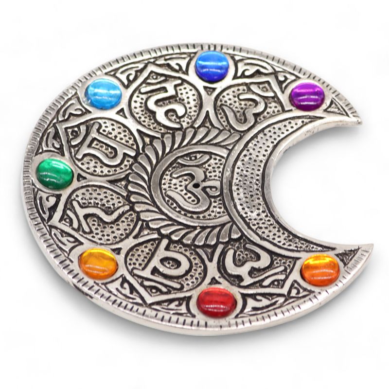Porte Encens Lune Sept Chakras 11.5cm