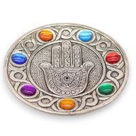 Porte-encens Main de Fatma à Sept Chakras 11.5cm