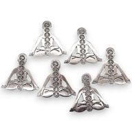 Porte-encens Yoga 7 Chakras en Aluminium Poli 12x12cm