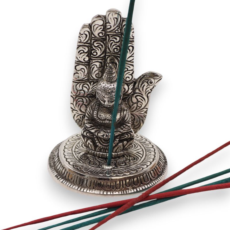Porte-encens Main Bouddha 13x9cm
