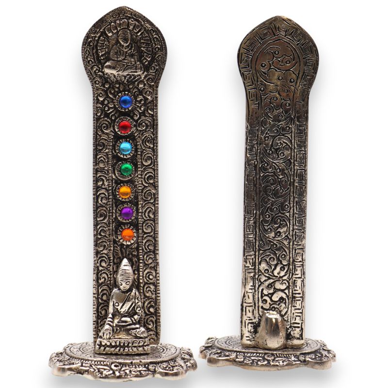 Porte-encens Bouddha Tour 7 Chakras 16x6x7cm