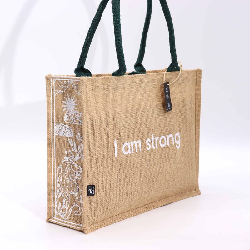 Grand Sac en Jute Hop Hare - I am Strong