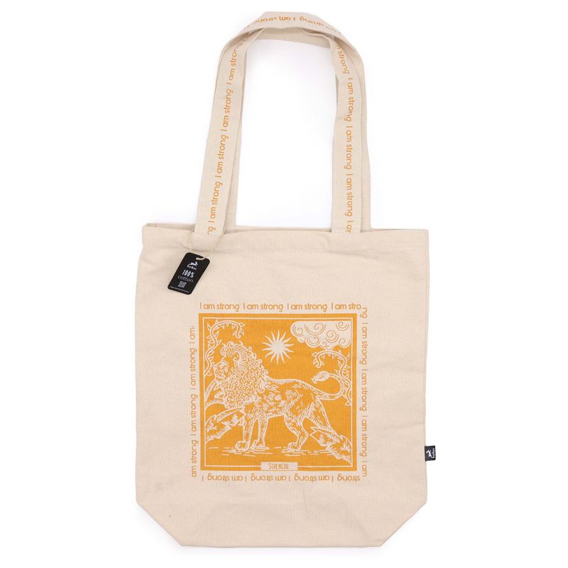 Tote Bag Hop Hare - I am Strong - Toile de Coton 10oz