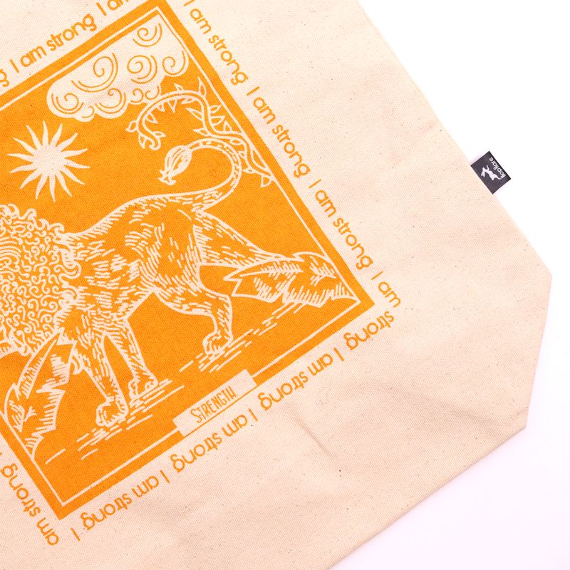 Tote Bag Hop Hare - I am Strong - Toile de Coton 10oz