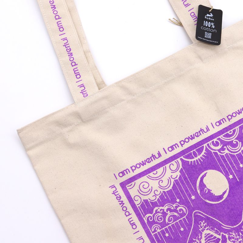 Tote Bag Hop Hare - I am Powerful - Toile de Coton 10oz