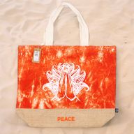 Sac Entièrement Naturel - Délavage Orange - Namasté Mains - Paix