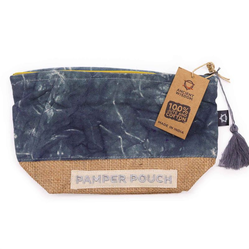 Pochette en Coton & Jute - Charbon - Aspect Délavé