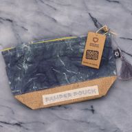 Pochette en Coton & Jute - Charbon - Aspect Délavé
