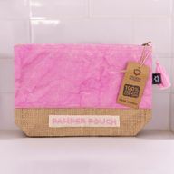 Pochette en Coton & Jute - Rose & Violet - Aspect Délavé