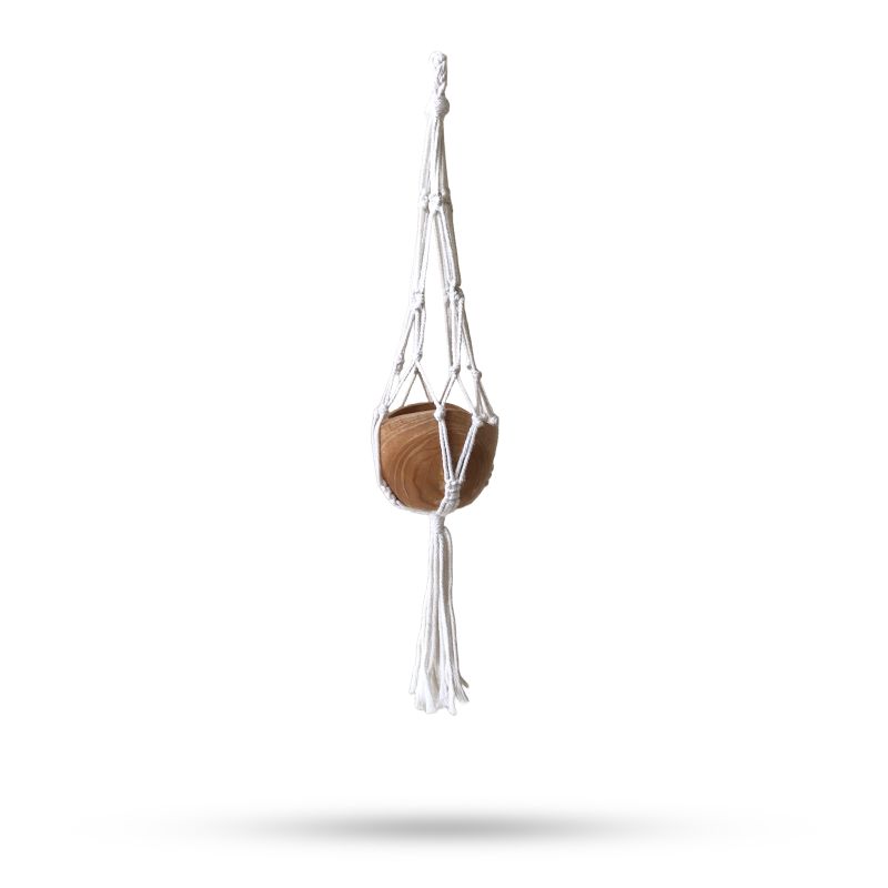 Suspension Macramé pour Pot de Fleurs Classique Large - Naturel