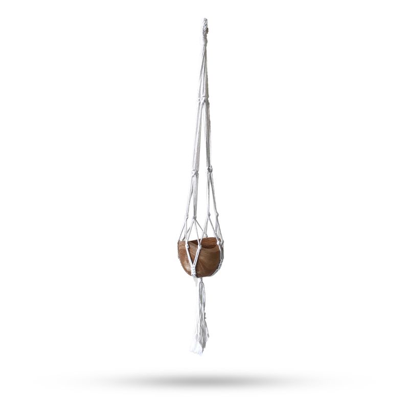 Suspension Macramé pour Pot de Fleurs Classique Moyen - Naturel