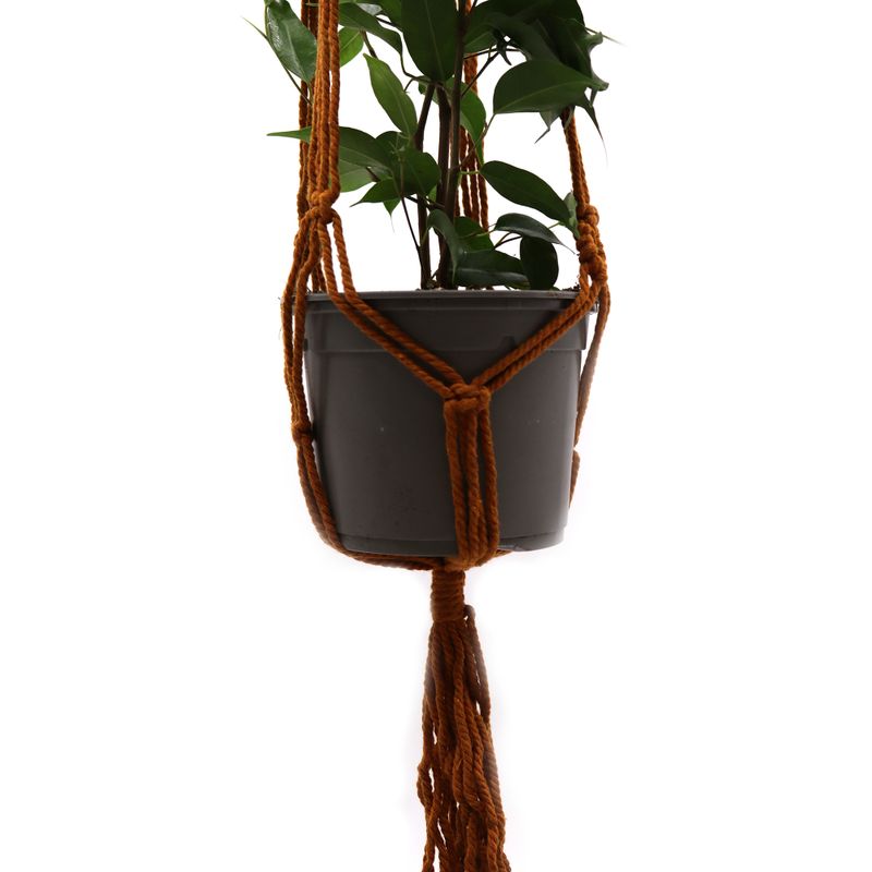 Suspension Macramé pour Pot de Fleurs Classique Moyen - Chocolat