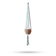 Suspension Macramé pour Pot de Fleurs Classique Moyen Terrasse - Tons Pastels