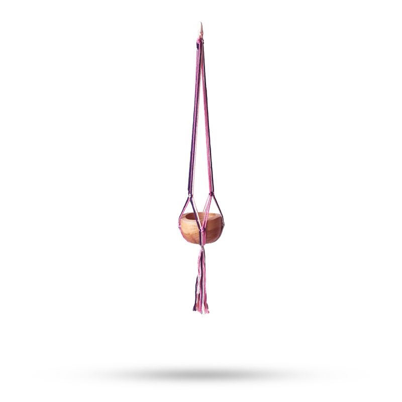 Suspension Macramé pour Pot de Fleurs Classique Moyen Salon - Tons Pastel