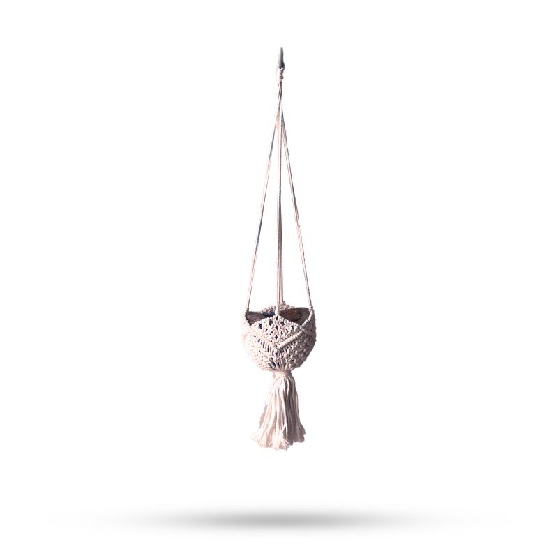 Suspension Macramé pour Pot de Fleurs Classique - Beige