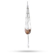 Suspension Macramé pour Pot de Fleurs Classique Avec Perles - Naturel - 1 mètre