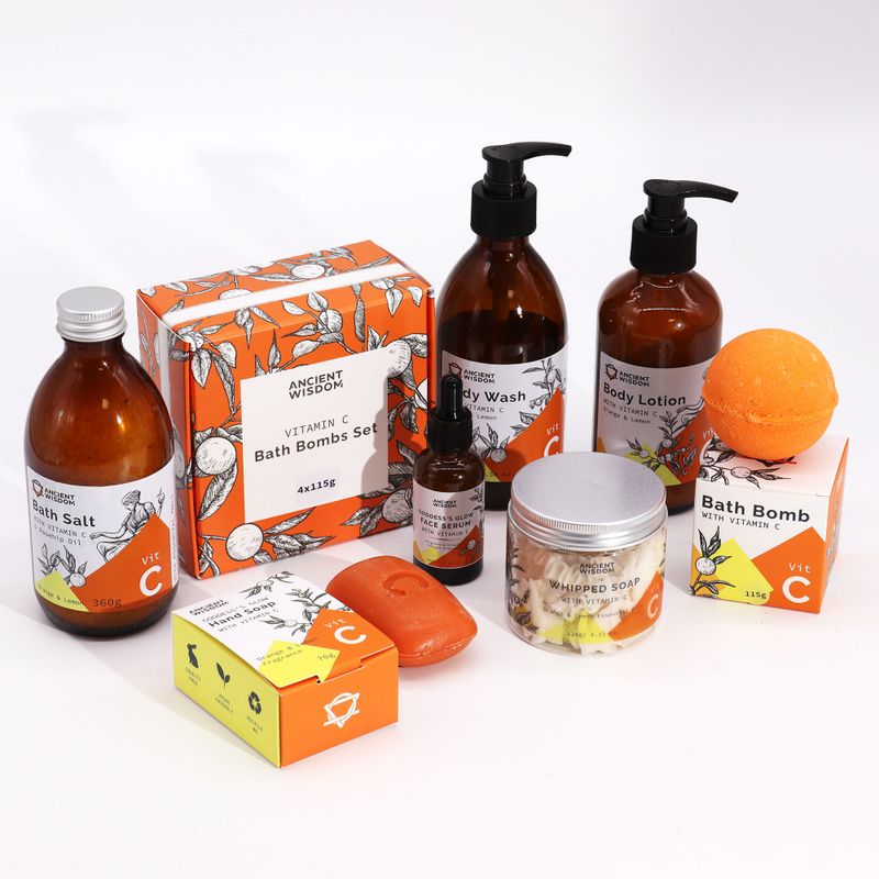 Bombe de Bain Infusée de Vitamine C aux Huiles Essentielles