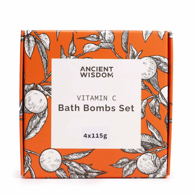 Ensemble de Bombes de Bain à la Vitamine C – Quatuor d’Aromathérapie