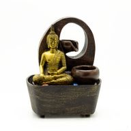Fontaine de Table - 21.5cm - Bouddha Doré et Pots